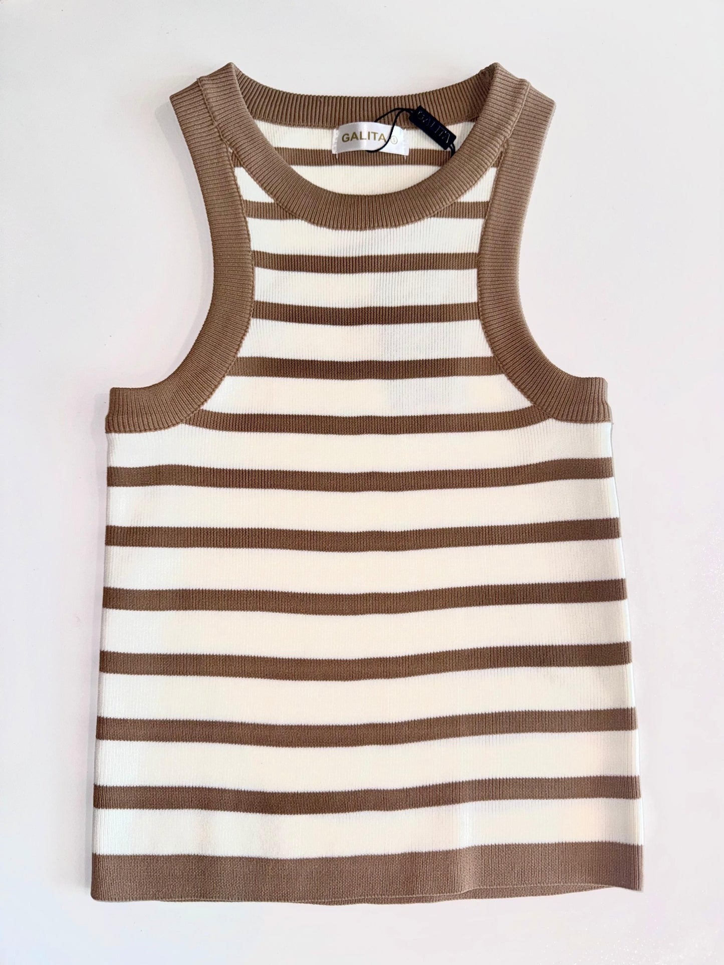 TOP MATILDE RAYAS MARRONES