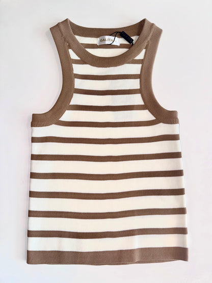 TOP MATILDE RAYAS MARRONES